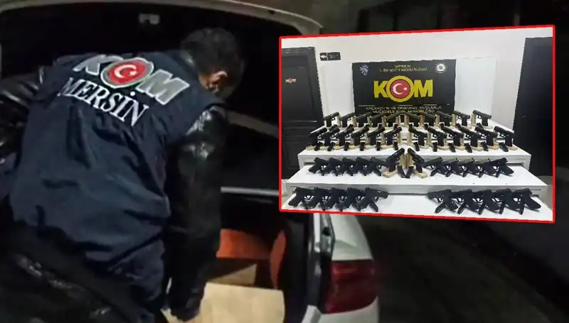 Mersin'de Otomobil Sandığı Silah Deposuna Dönüştü!