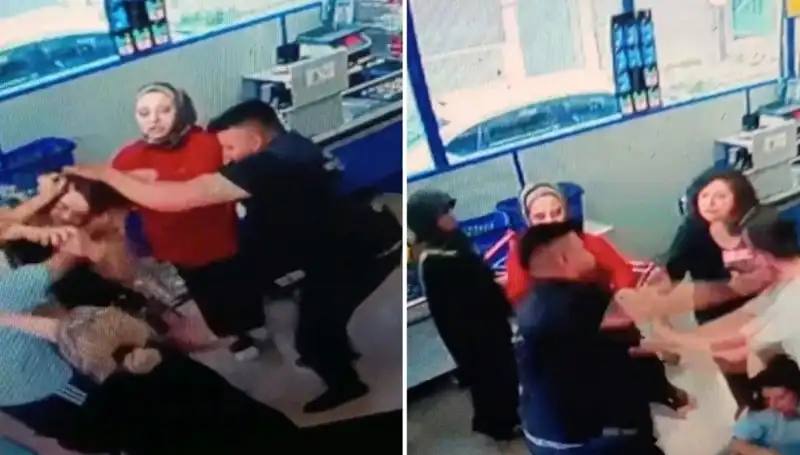Kadını Saçlarından Tutup Yumruklayan Adamın Market Dehşeti Gözler Önüne Serildi